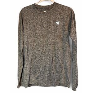 rabbit EZ Tee Heather Long Sleeve Running Shirt Gray Athletic Top Size S